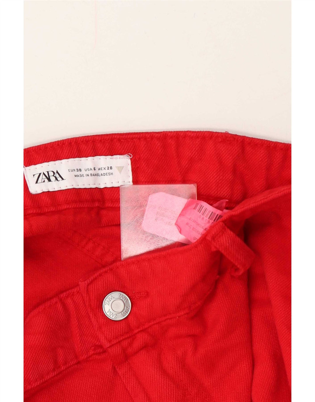Pantaloncini casual da donna Zara EU 38 piccoli W28 cotone rosso