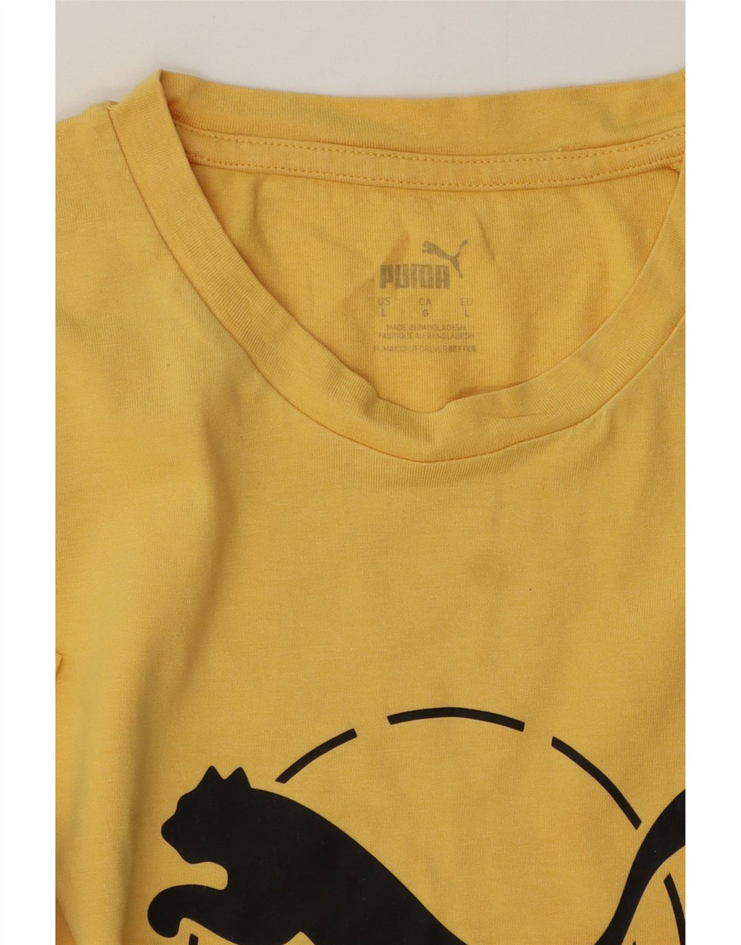 PUMA T-shirt grafica da uomo grande in cotone giallo