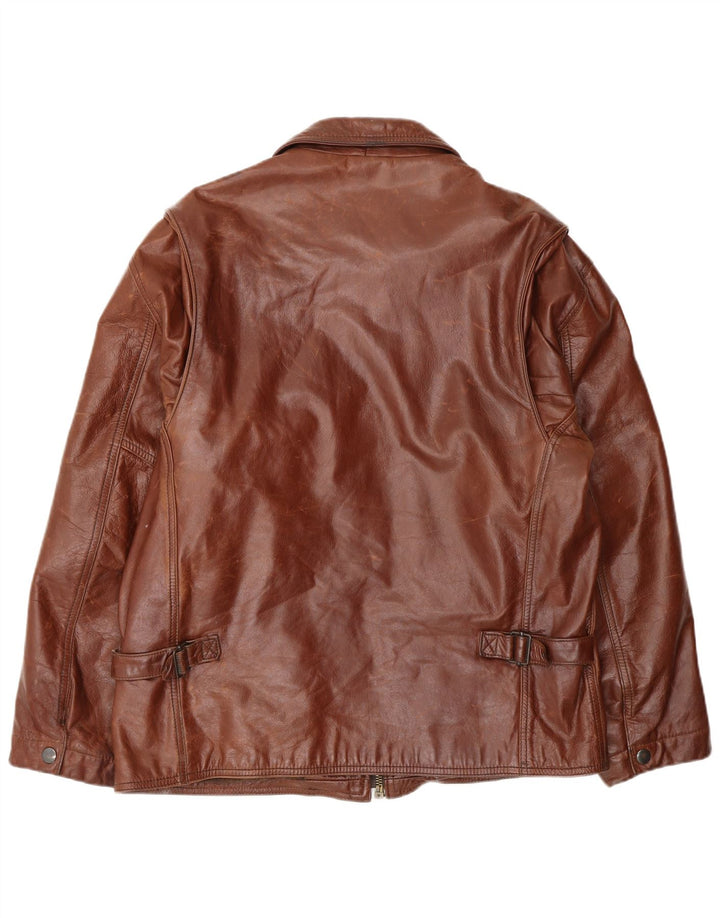 Giacca in pelle da uomo Brooksfield IT 50 Large in pelle marrone