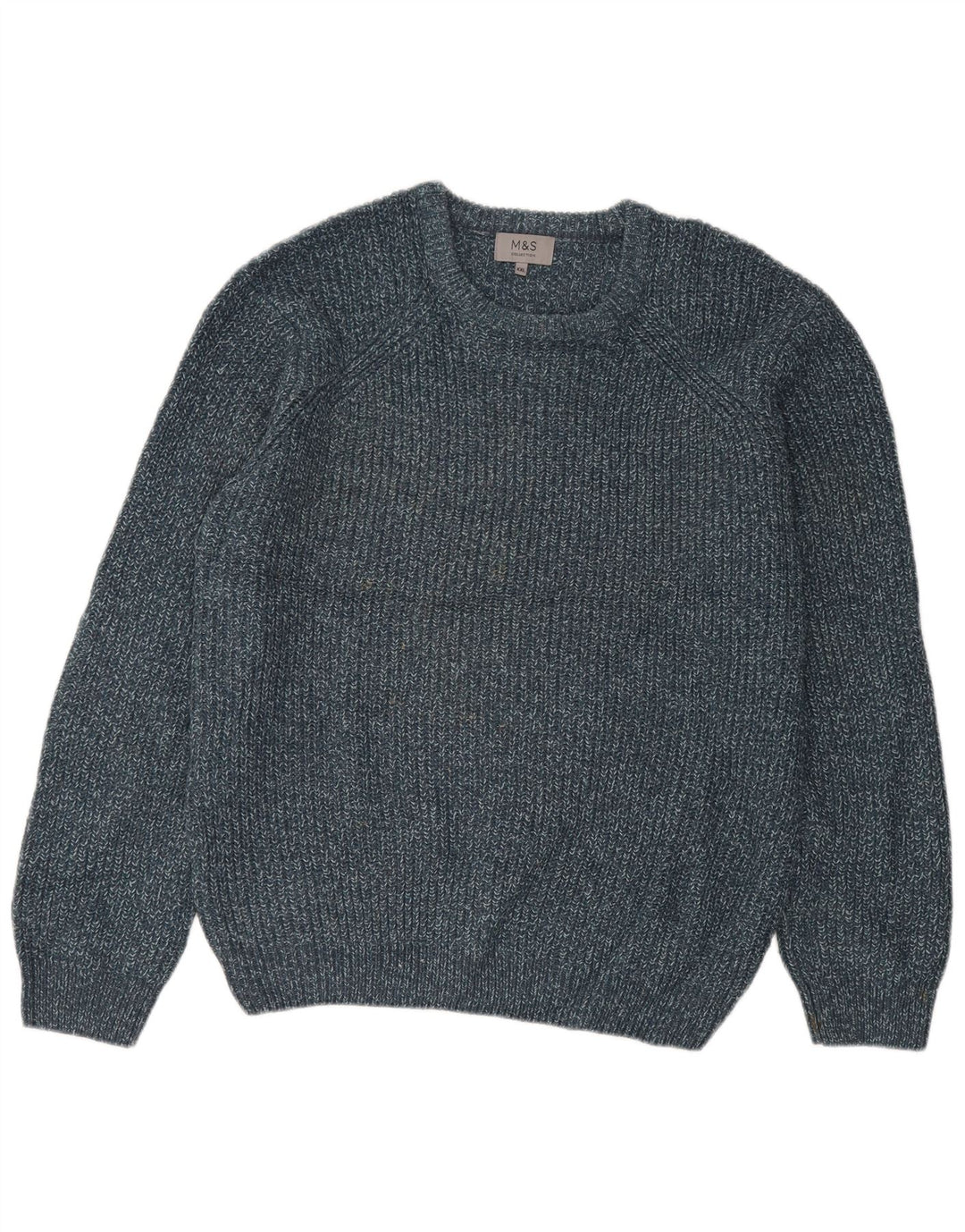 Maglione maglione girocollo da uomo Marks & Spencer 2XL Acrilico chiazzato blu