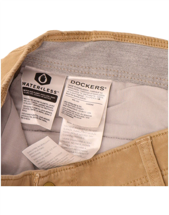 DOCKERS Pantaloni chino slim da uomo W36 L32 Cotone beige