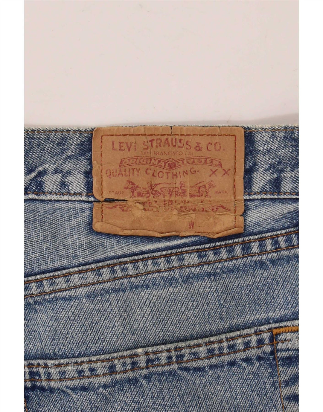 Jeans dritti invecchiati da uomo Levi's W36 L32 in cotone blu