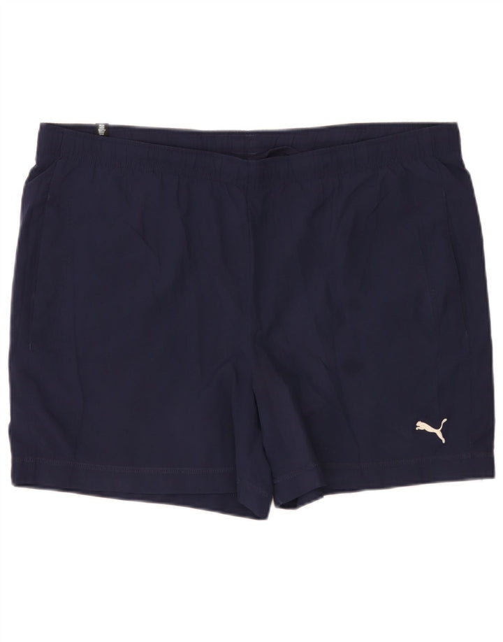 Pantaloncini sportivi da uomo Puma Large in poliestere blu navy