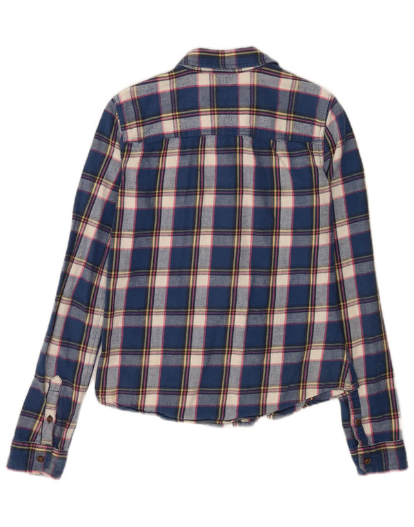 Camicia Hollister da donna in flanella UK 10 Mall Blue Check Cotton