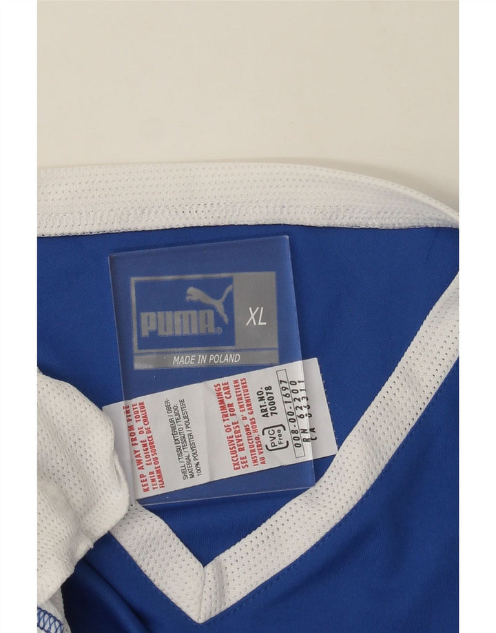 PUMA Mens Top Long Sleeve XL Blue Colourblock Polyester Vintage Puma and Second-Hand Puma from Messina Hembry 