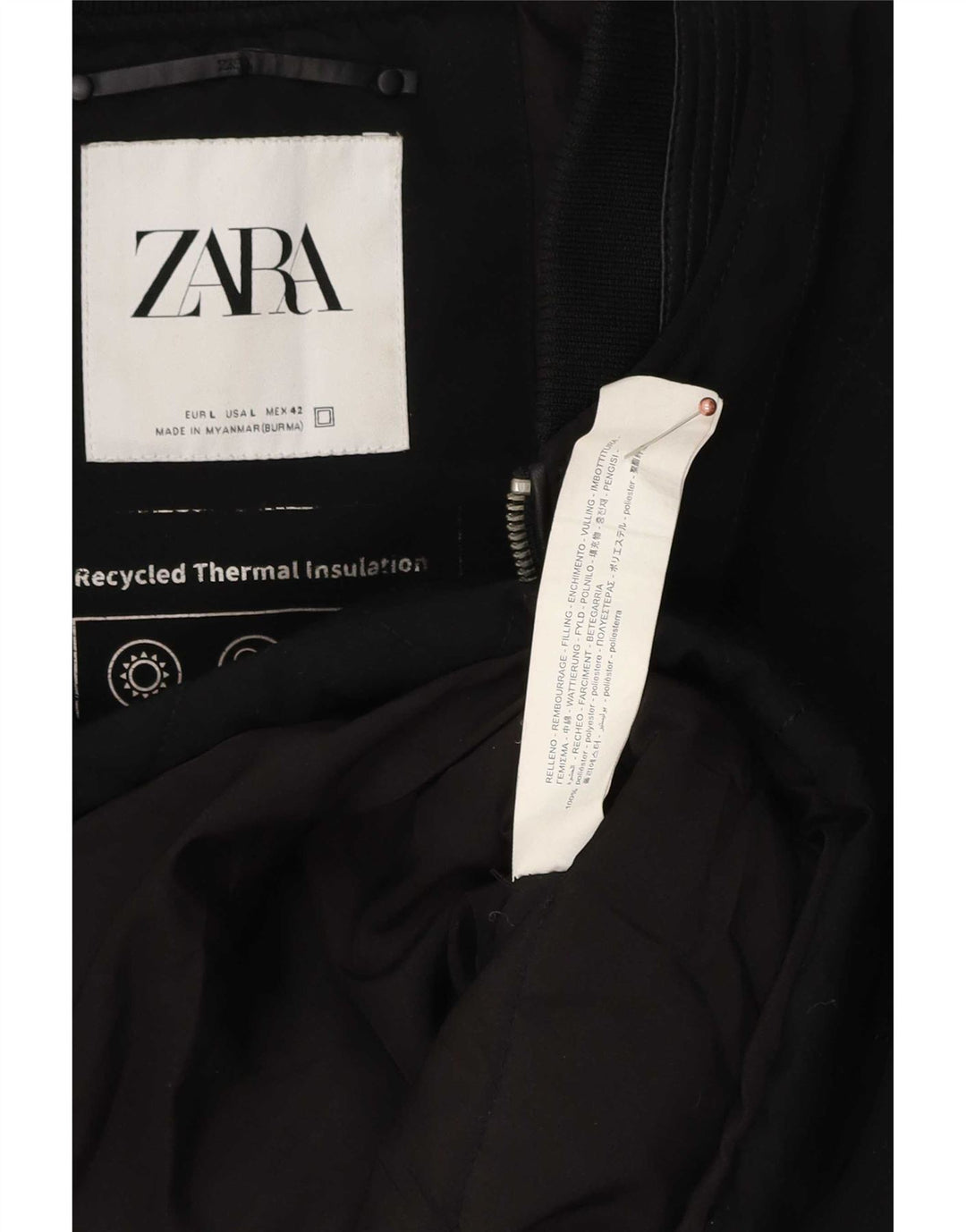 Gilet trapuntato da uomo Zara UK 40 grande poliestere nero