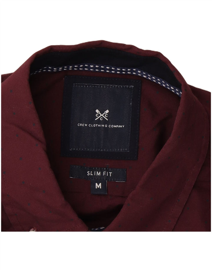 Crew Clothing Camicia slim fit da uomo Bordeaux medio maculato