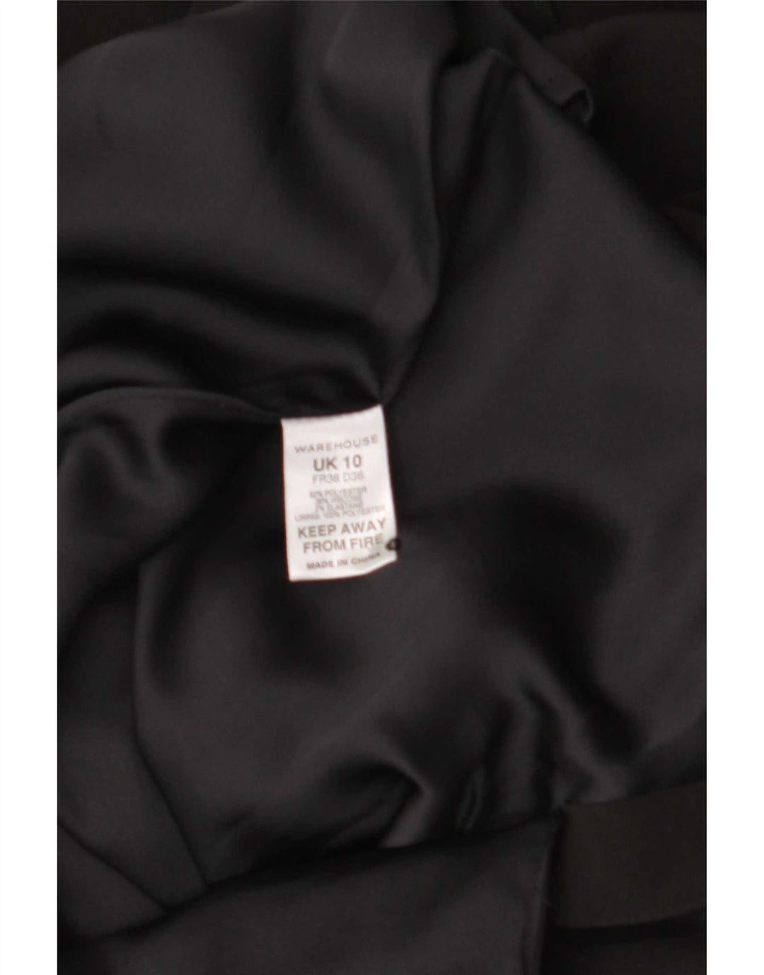 Warehouse Abito tubino senza maniche da donna UK 10 piccolo poliestere nero