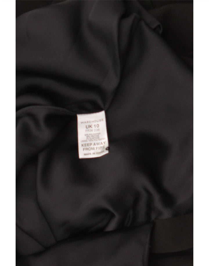 Warehouse Abito tubino senza maniche da donna UK 10 piccolo poliestere nero