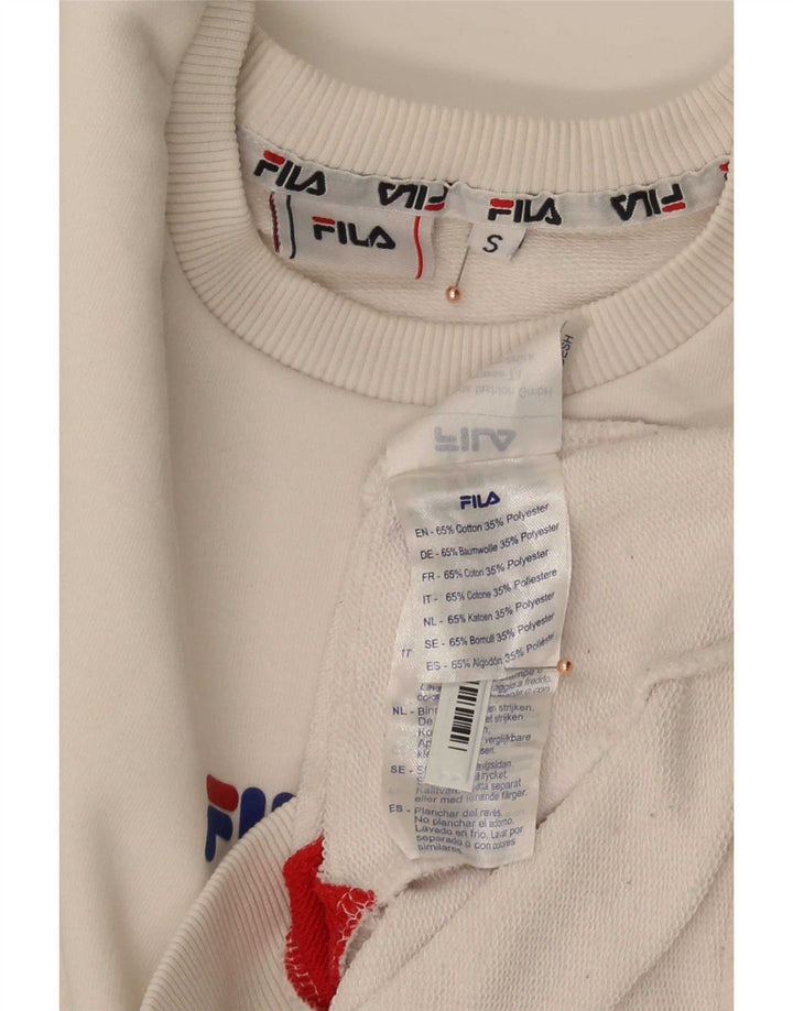 Fila Felpa da uomo Maglione Small White Colourblock in cotone