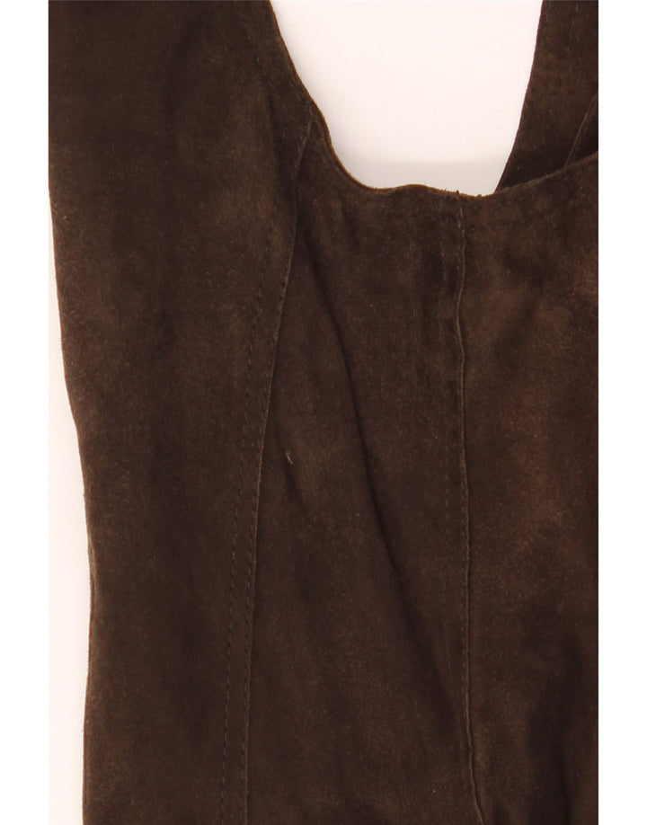 Gilet in pelle scamosciata da donna Marc O'Polo EU 38 in pelle marrone medio