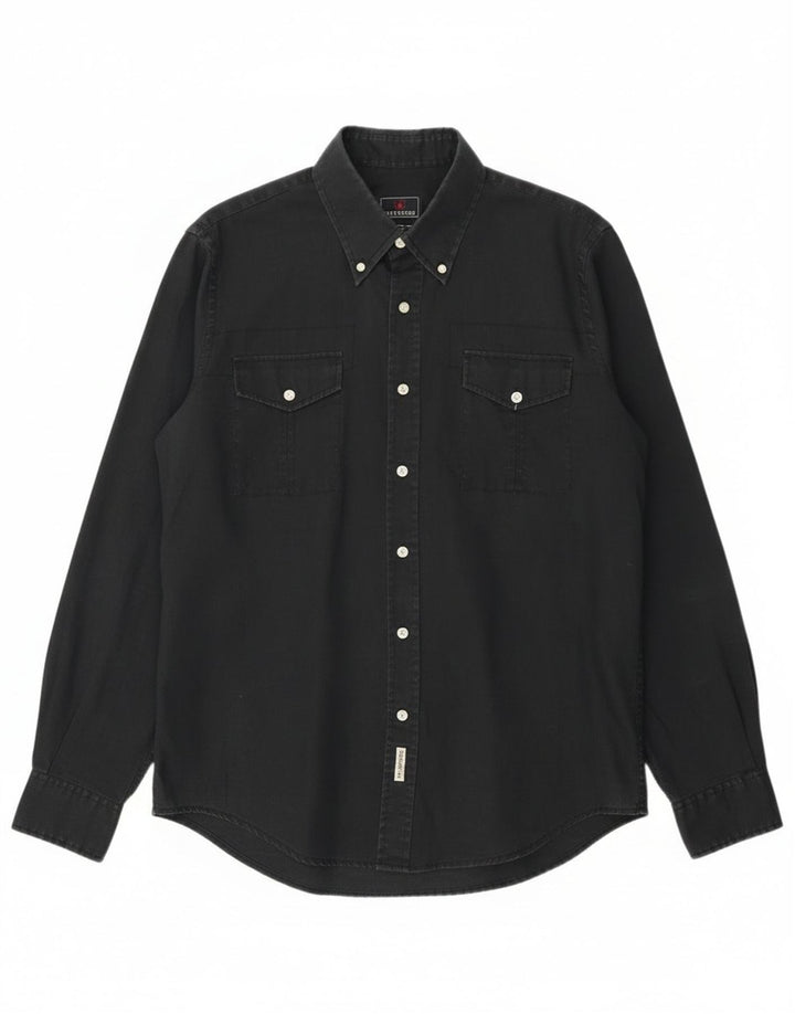 Camicia da uomo Ivy Oxford grande ramiè nera