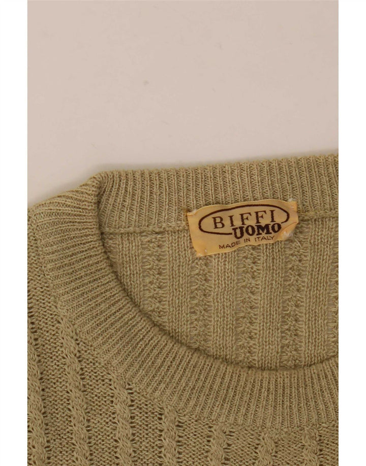 Maglione maglione girocollo con grafica da uomo Biffi grande beige