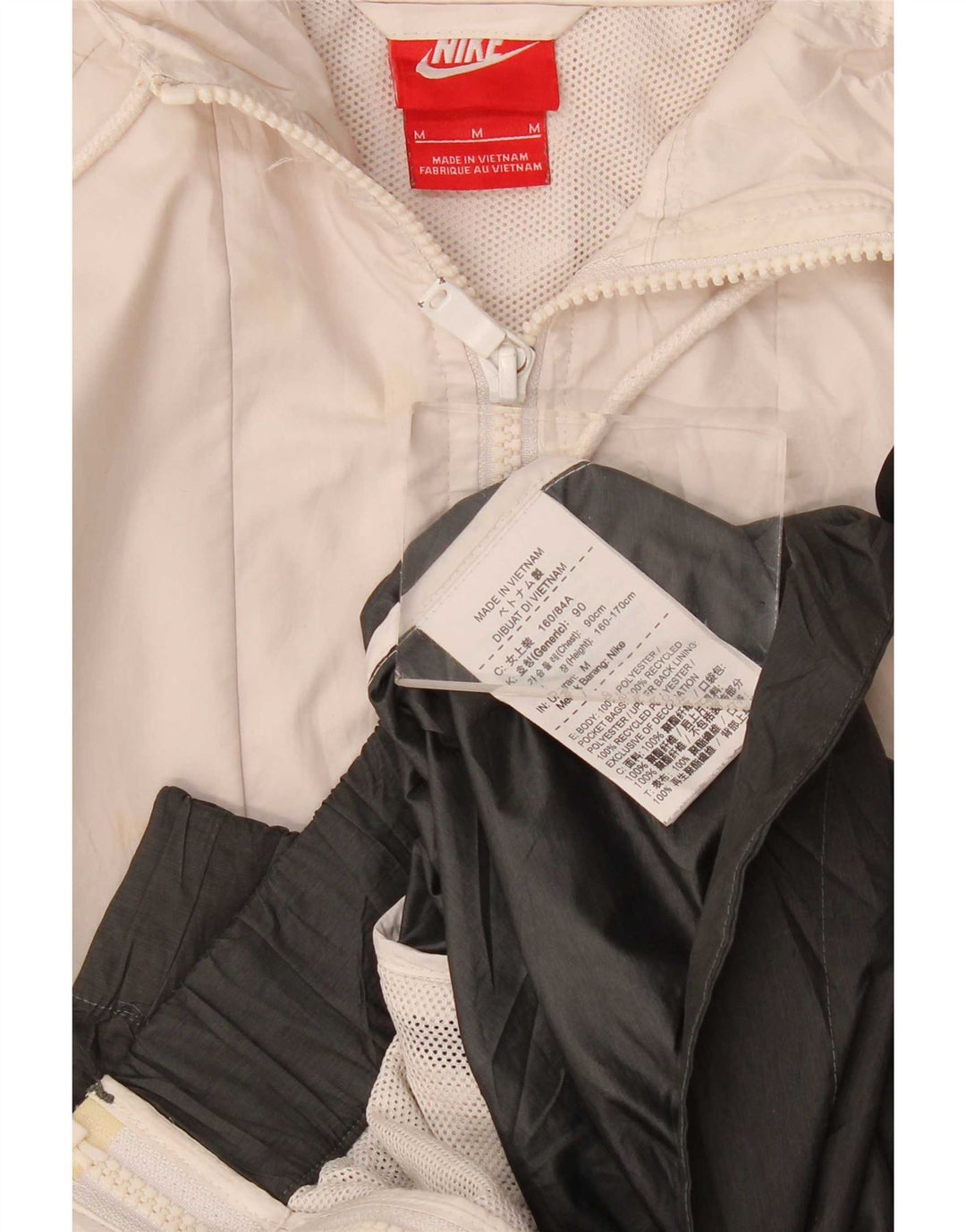 Giacca da ginnastica con cappuccio da donna Nike UK 14 Medium Off White Colourblock