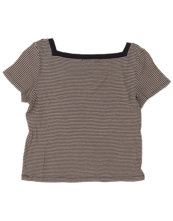 T-shirt da donna Chaps Top UK 18 XL cotone gessato nero
