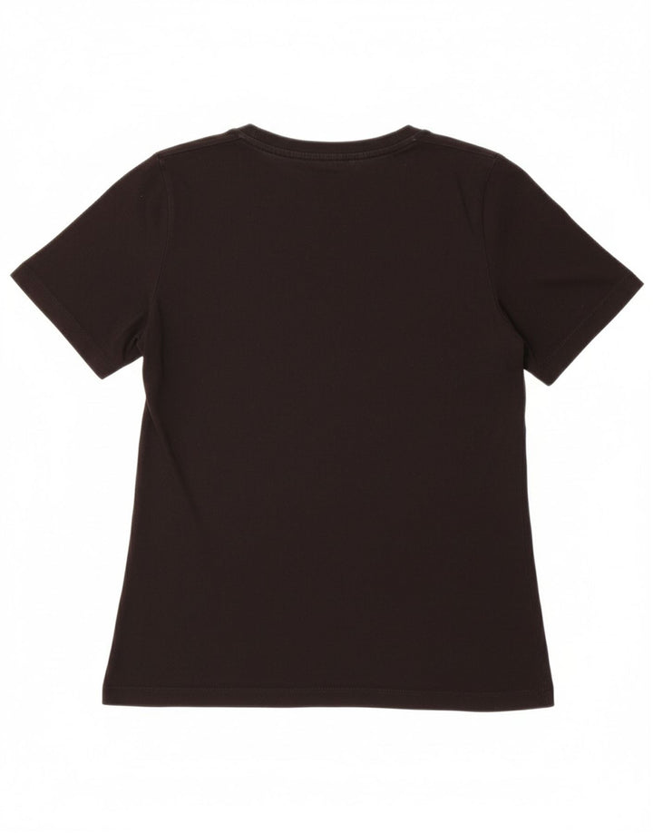 TRUSSARDI Womens Graphic T-Shirt Top UK 10 Small Black Vintage Trussardi and Second-Hand Trussardi from Messina Hembry 