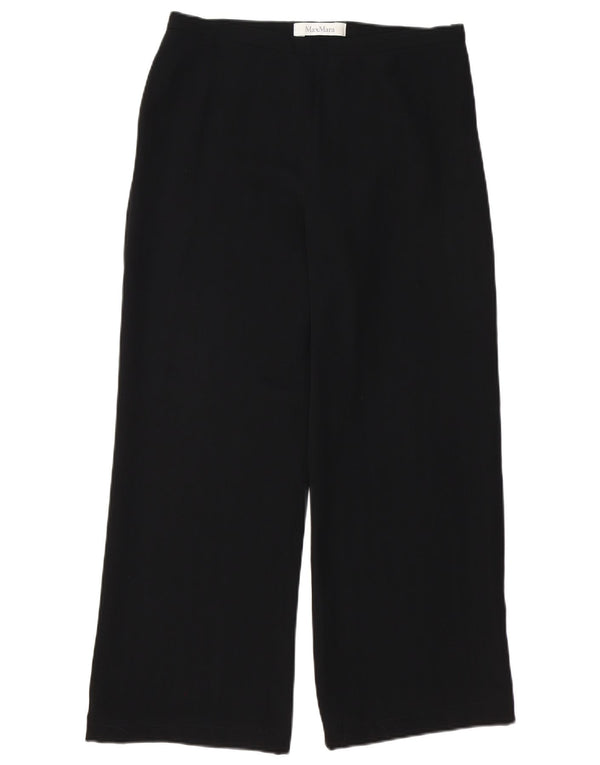 MAX MARA Womens Straight Cropped Trousers UK 12 Medium W32 L26 Black