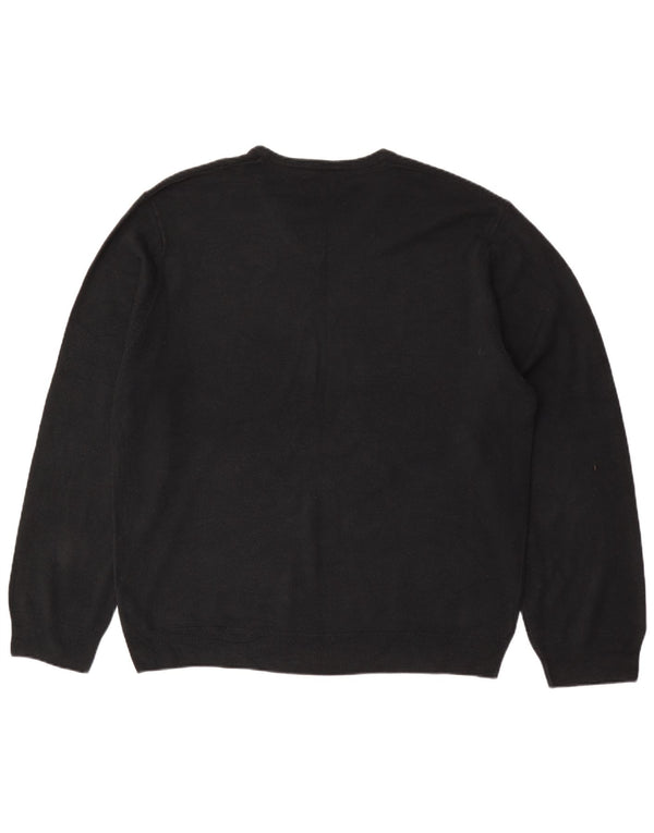 Maglione da uomo Marks & Spencer vestibilità regolare con scollo a V 2XL acrilico nero