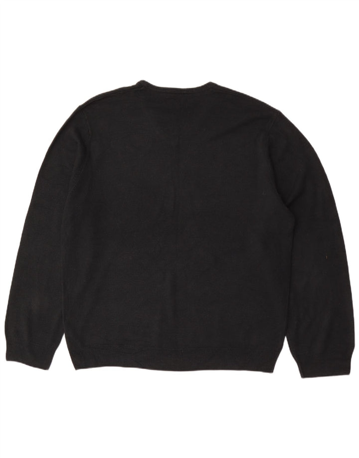 Maglione da uomo Marks & Spencer vestibilità regolare con scollo a V 2XL acrilico nero
