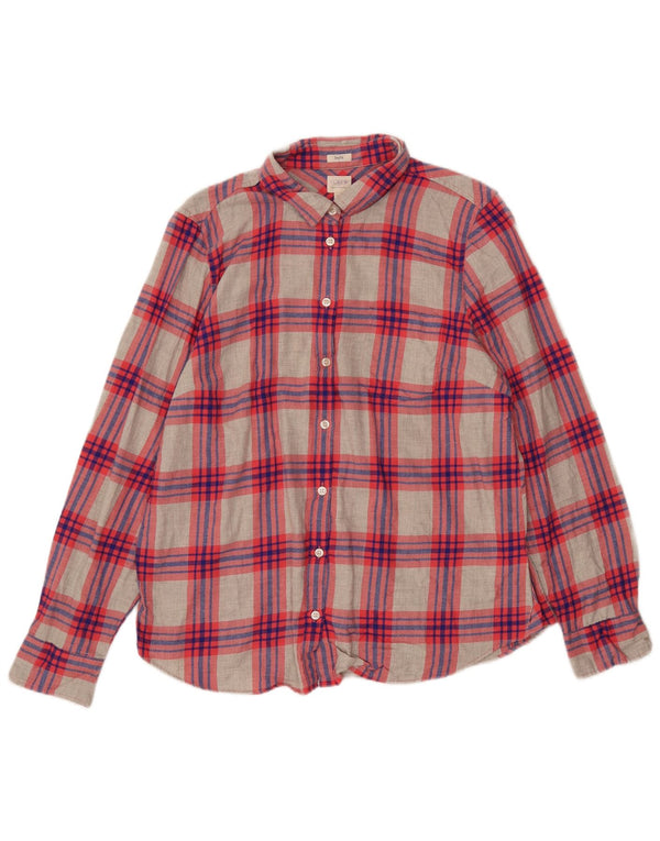J. Crew Camicia da donna in flanella da ragazzo UK 18 XL Cotone a quadri rosso