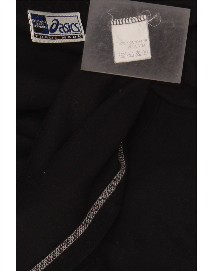 Maglione in pile da uomo Asics con zip e collo XL in poliestere nero