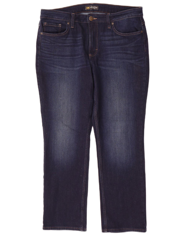 Jeans dritti da donna a vita media, vestibilità regolare, Lee US 14 XL W36 L29 Blu Navy