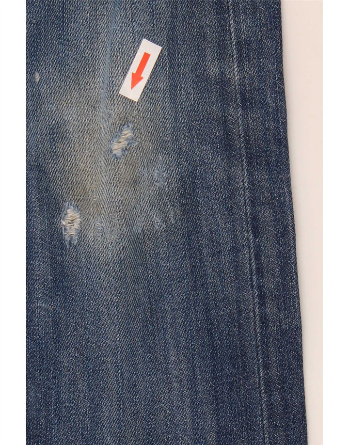Jeans dritti invecchiati Zed Lee da uomo W32 L32 cotone blu