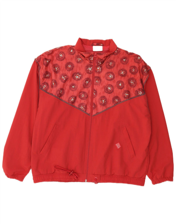 Giacca da ginnastica oversize da donna Adidas UK 14 grande rosso floreale