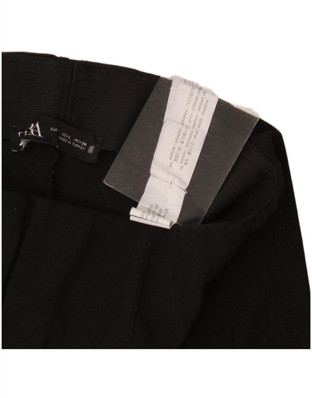Pantaloni casual svasati da donna Zara grandi W32 L26 poliestere nero