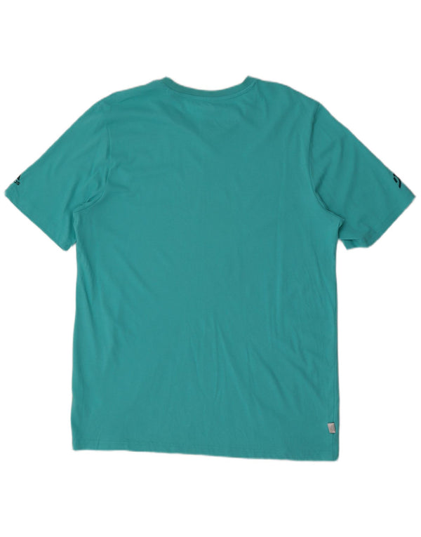 T-shirt grafica da uomo Adidas Top grande in poliestere blu