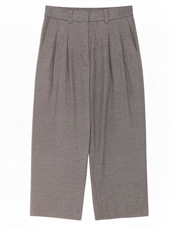 Pantaloni corti a vita alta da donna Cos EU 36 Small W28 L23 Gessato grigio