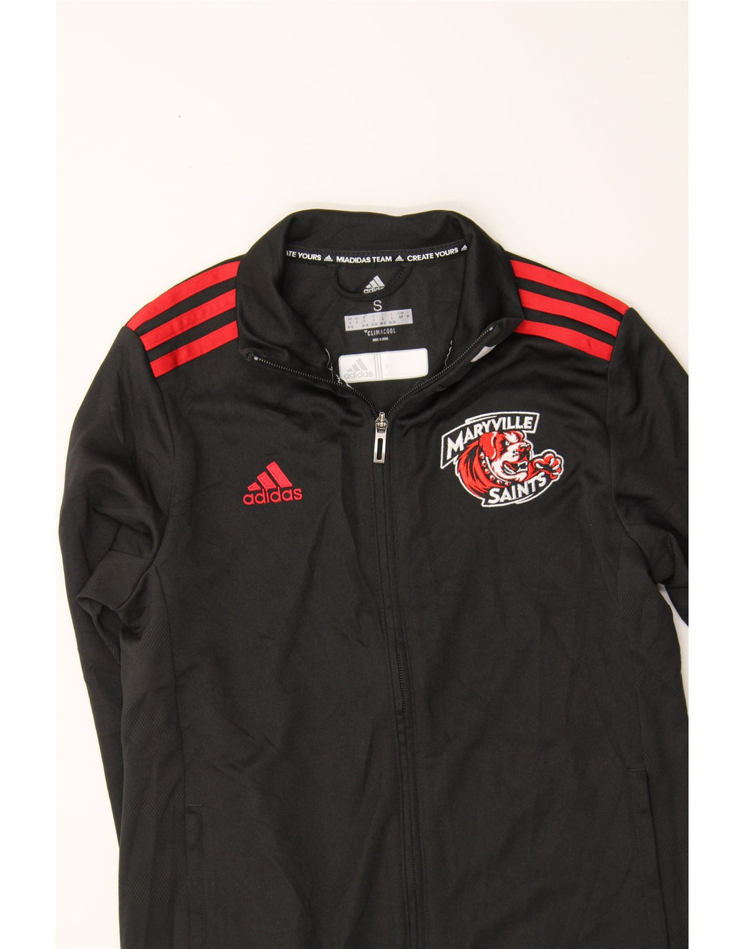 ADIDAS Womens Climacool Graphic Tracksuit Top Jacket UK 8/10 Small Black Vintage Adidas and Second-Hand Adidas from Messina Hembry 