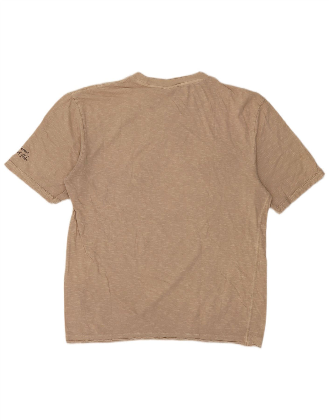T-shirt da uomo Weird Fish Top grande in cotone chiazzato beige