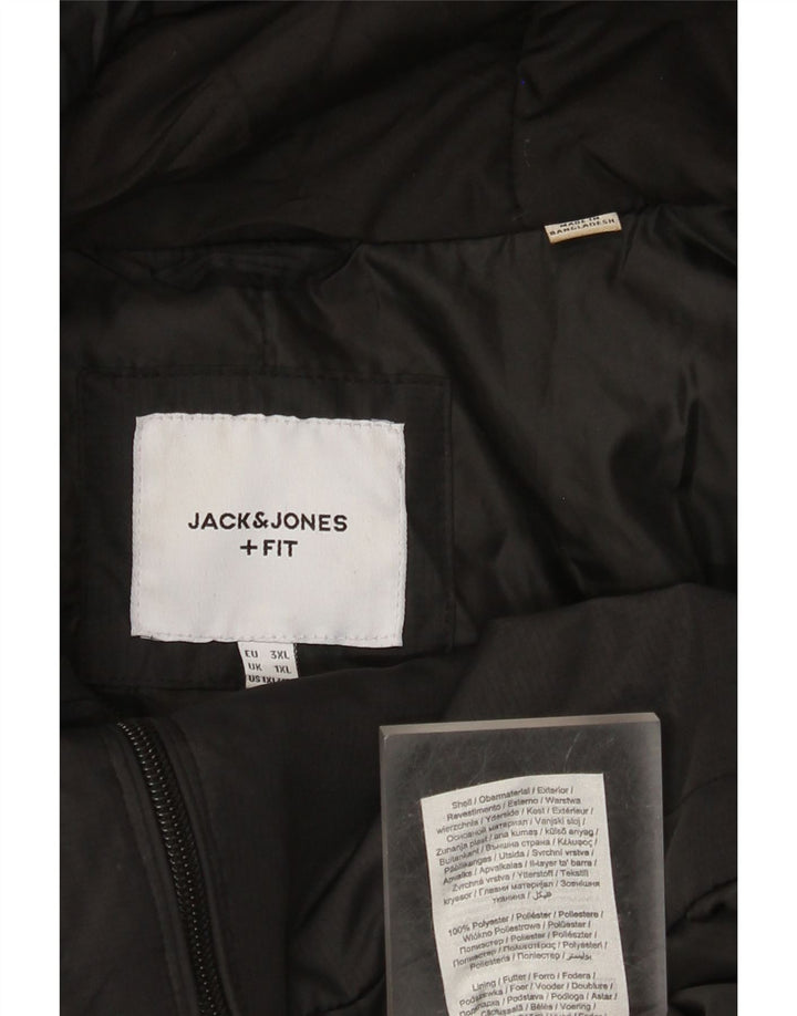 Giacca a vento con cappuccio da uomo Jack & Jones UK 42 XL poliestere nero