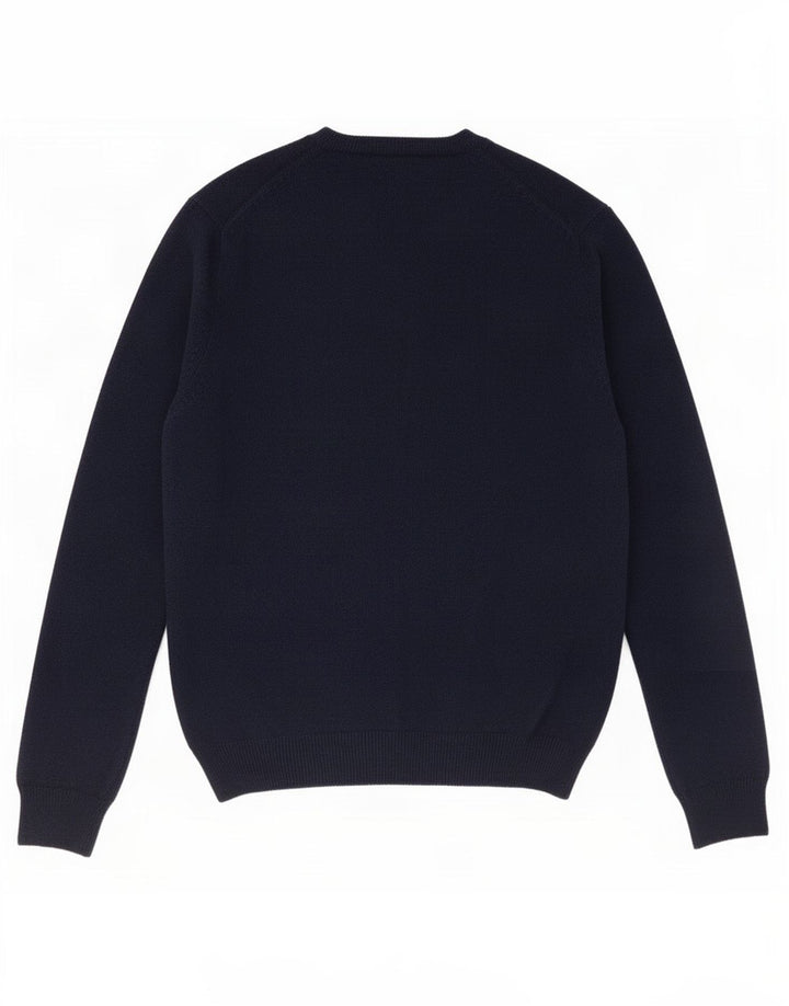 Maglione da uomo con scollo a V Marks & Spencer grande in lana blu navy