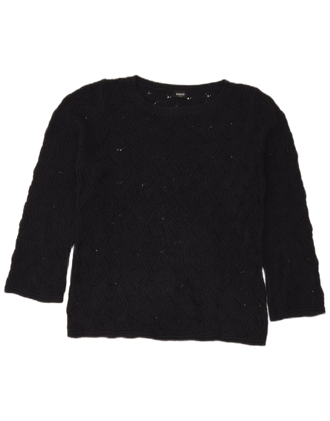 Maglione maglione con scollo a barca da donna Emme UK 14 medio nero