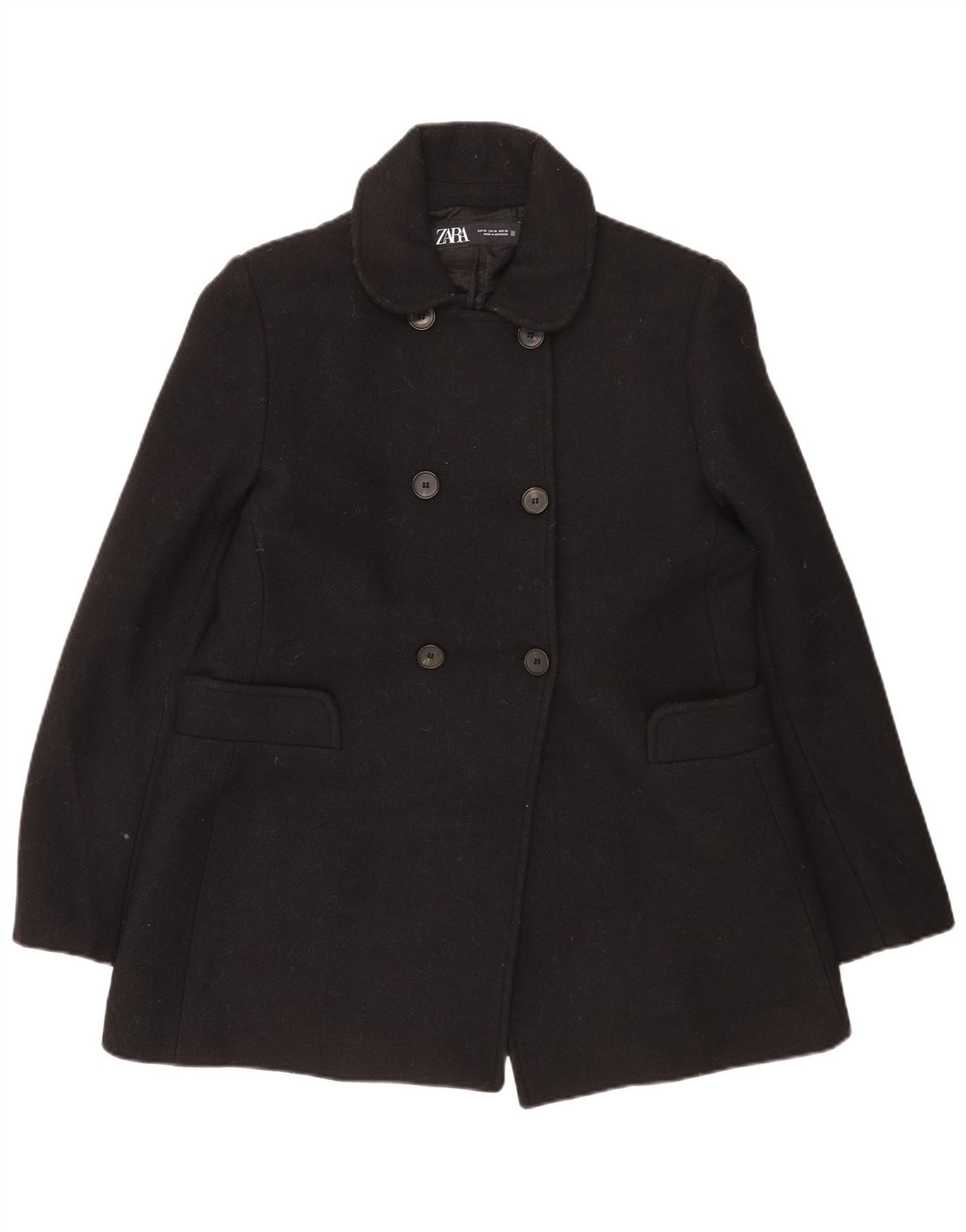 Cappotto da marinaio da donna Zara UK 18 XL in lana nera