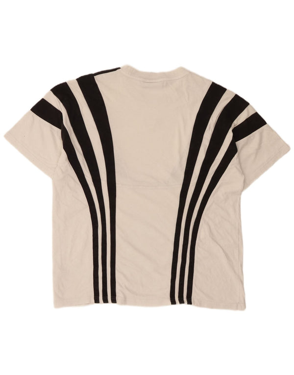 T-shirt da uomo Adidas Top Large in cotone color block bianco