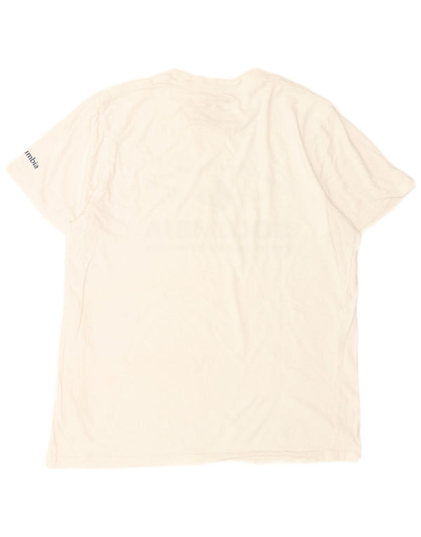 T-shirt grafica da uomo Columbia Top in cotone bianco medio