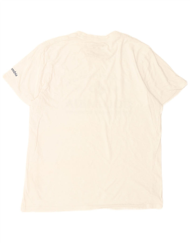 T-shirt grafica da uomo Columbia Top in cotone bianco medio