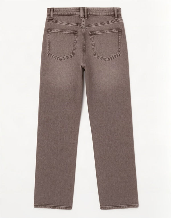 Jeans dritti a vita alta da donna Zara EU 38 Small W28 L29 Grigio