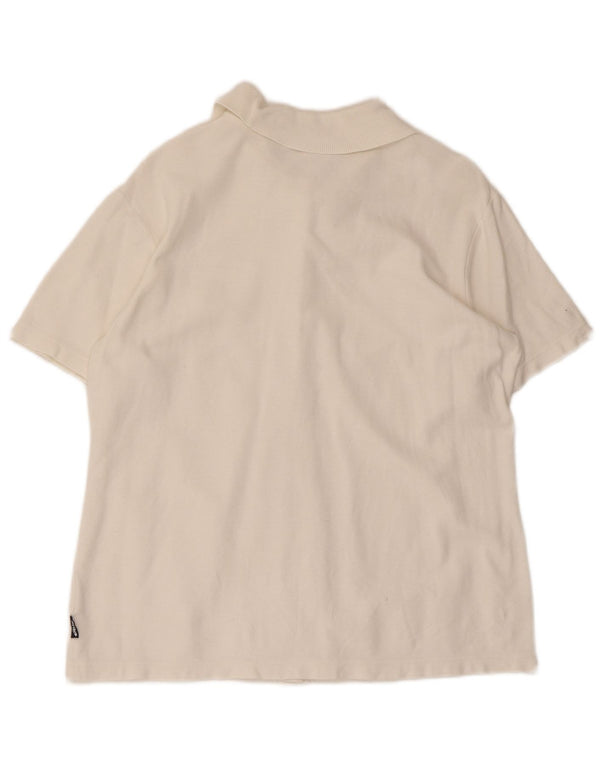 Camicia a maniche corte da donna Asics UK 16 grande cotone bianco