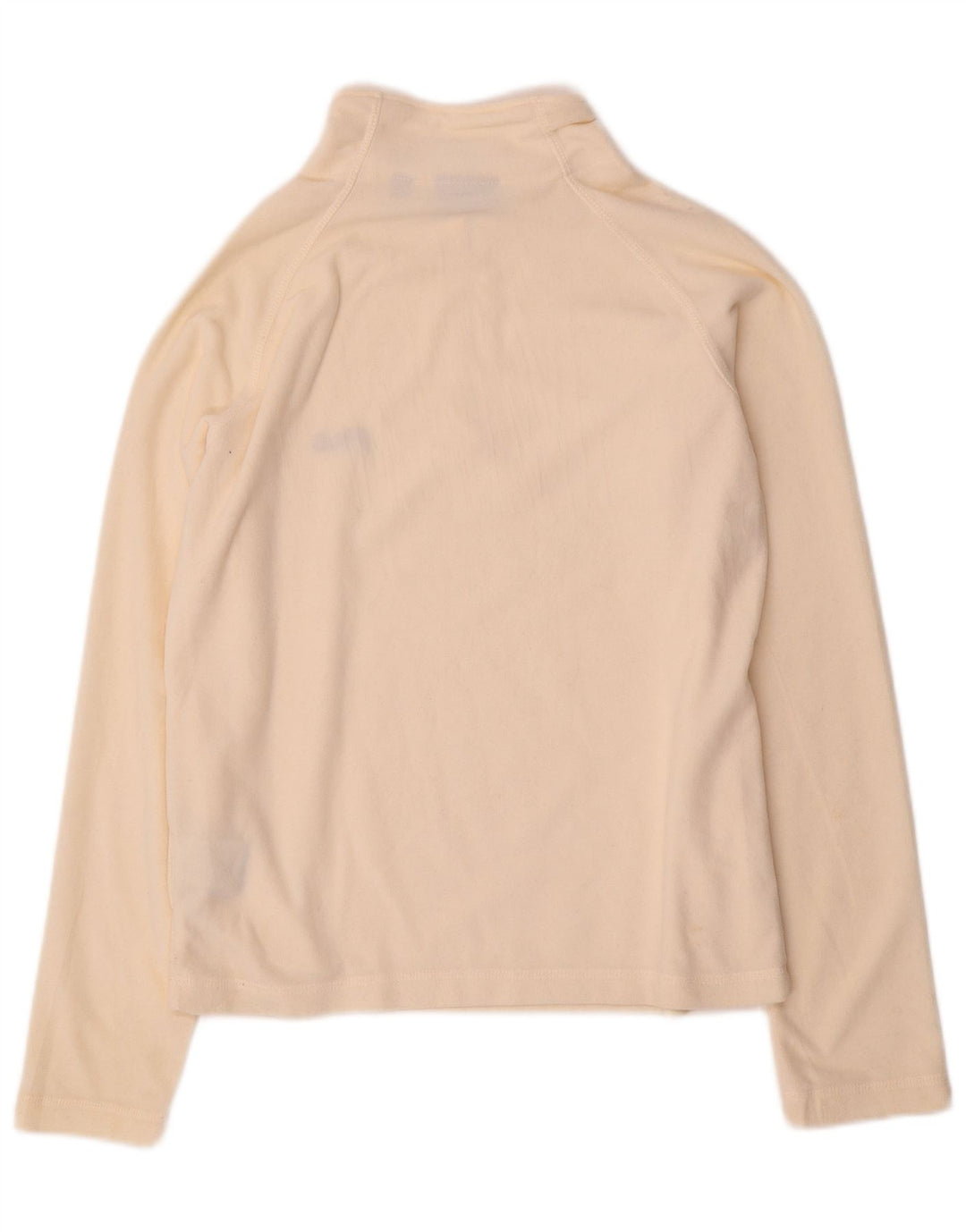 Maglione in pile da donna Fila con collo con zip UK 10 piccolo poliestere bianco sporco