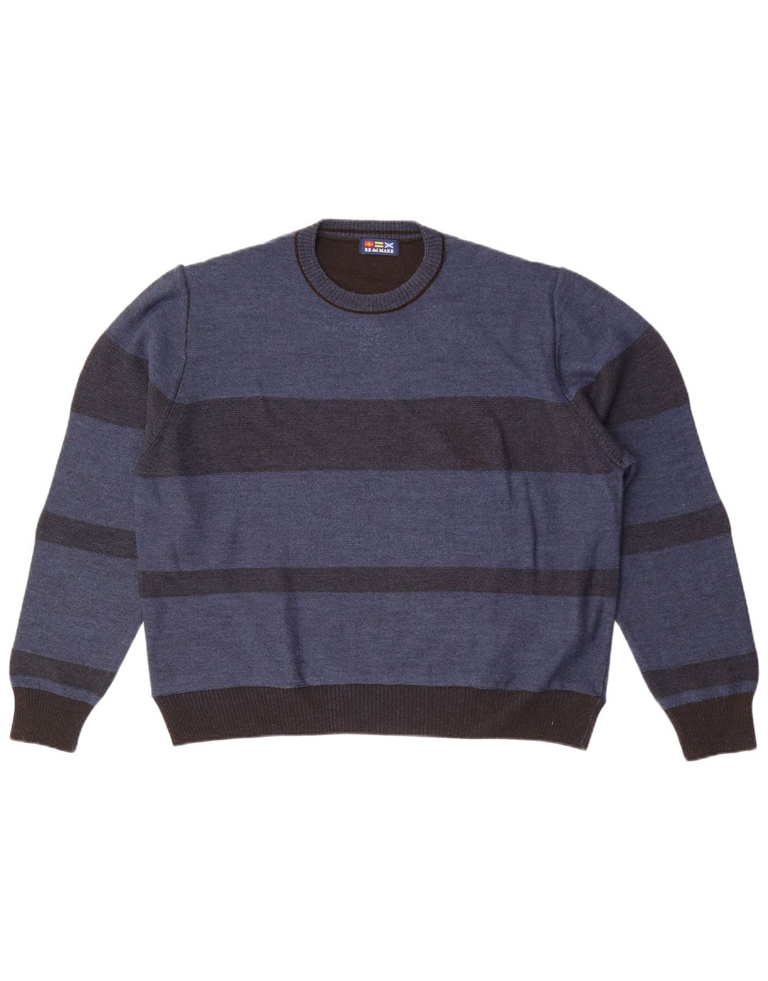 Maglione maglione girocollo da uomo Re Del Mare a righe grandi blu