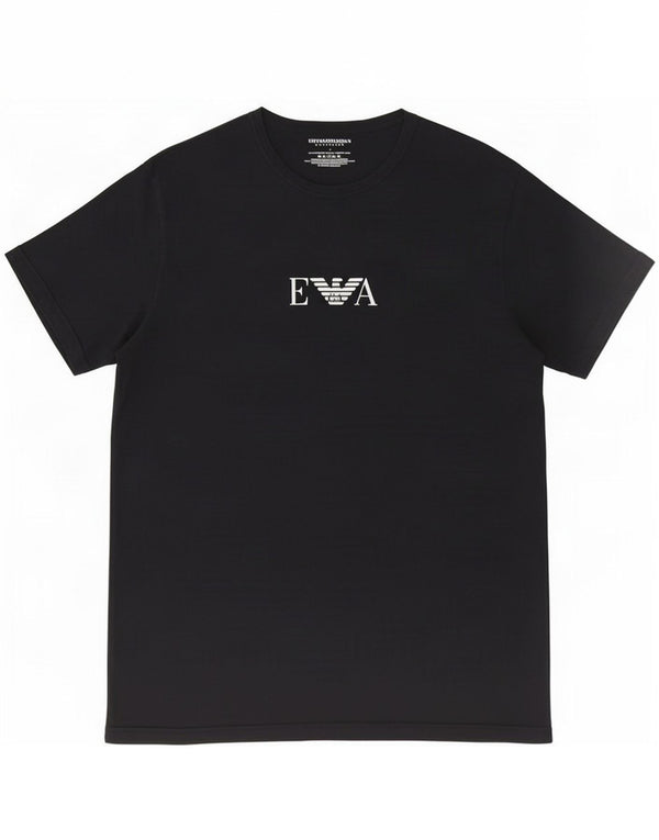 T-shirt grafica da uomo Emporio Armani Top grande in cotone nero