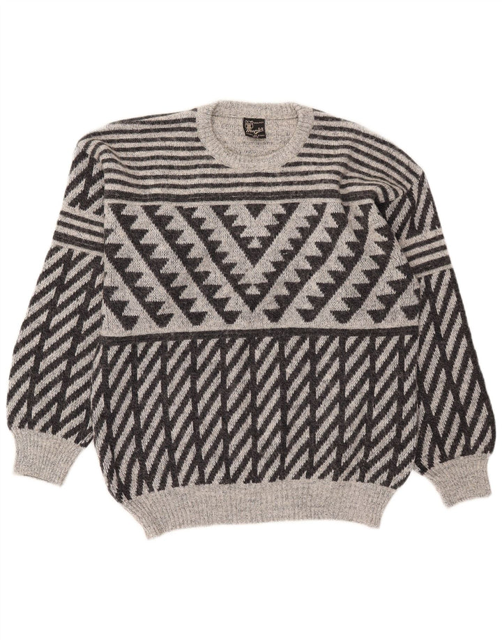 Maglione maglione girocollo da uomo Mapier piccolo grigio geometrico
