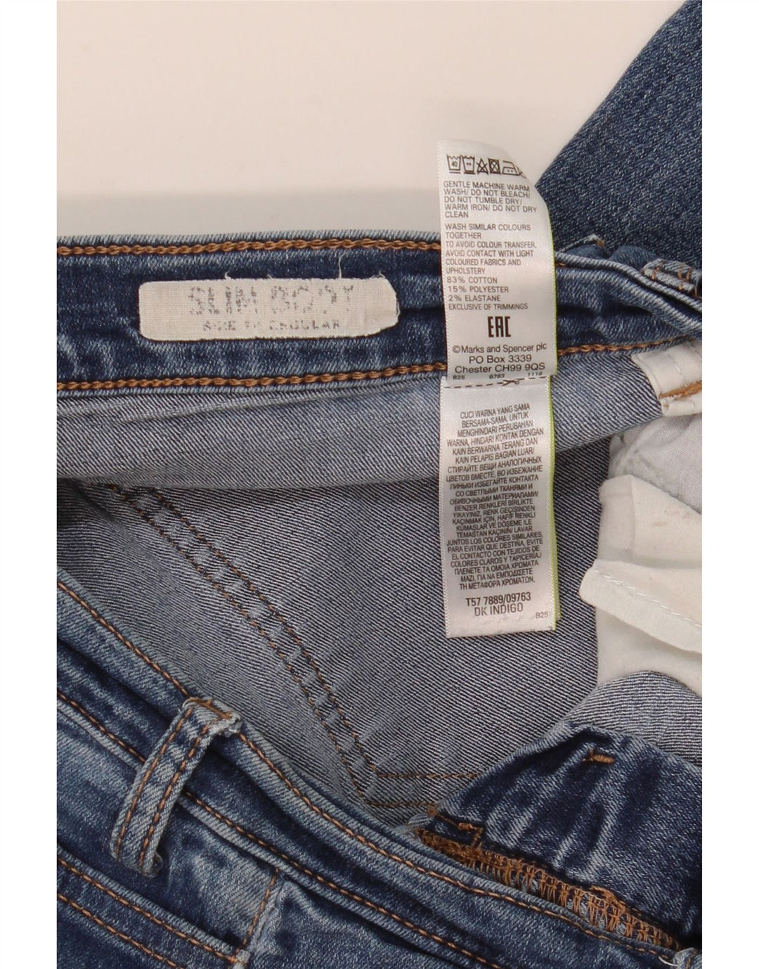 MARKS & SPENCER Jeans bootcut da donna vestibilità regolare UK 10 piccoli W30 L30 blu