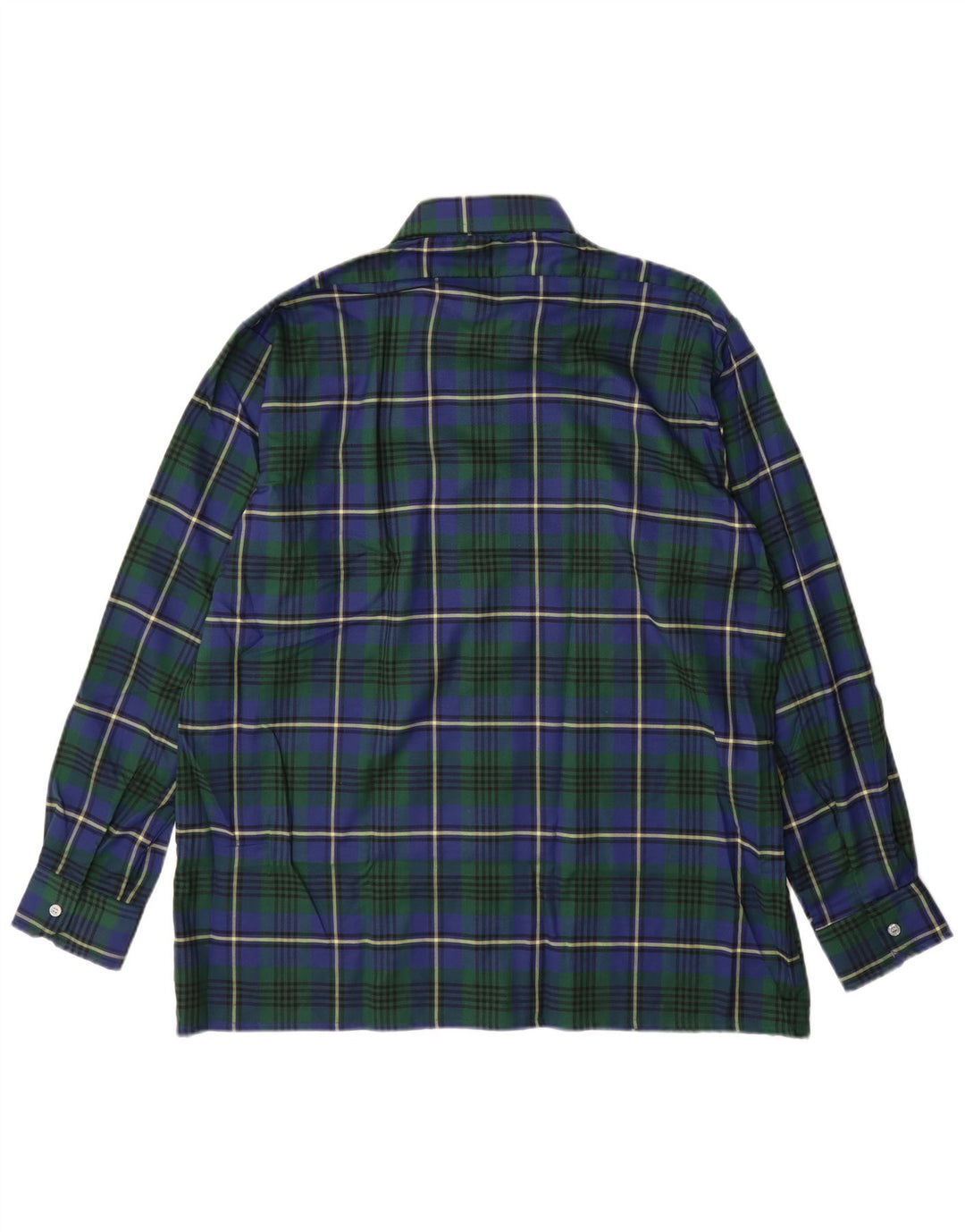 Camicia vintage da uomo in flanella taglia 43 XL in poliestere a quadri blu