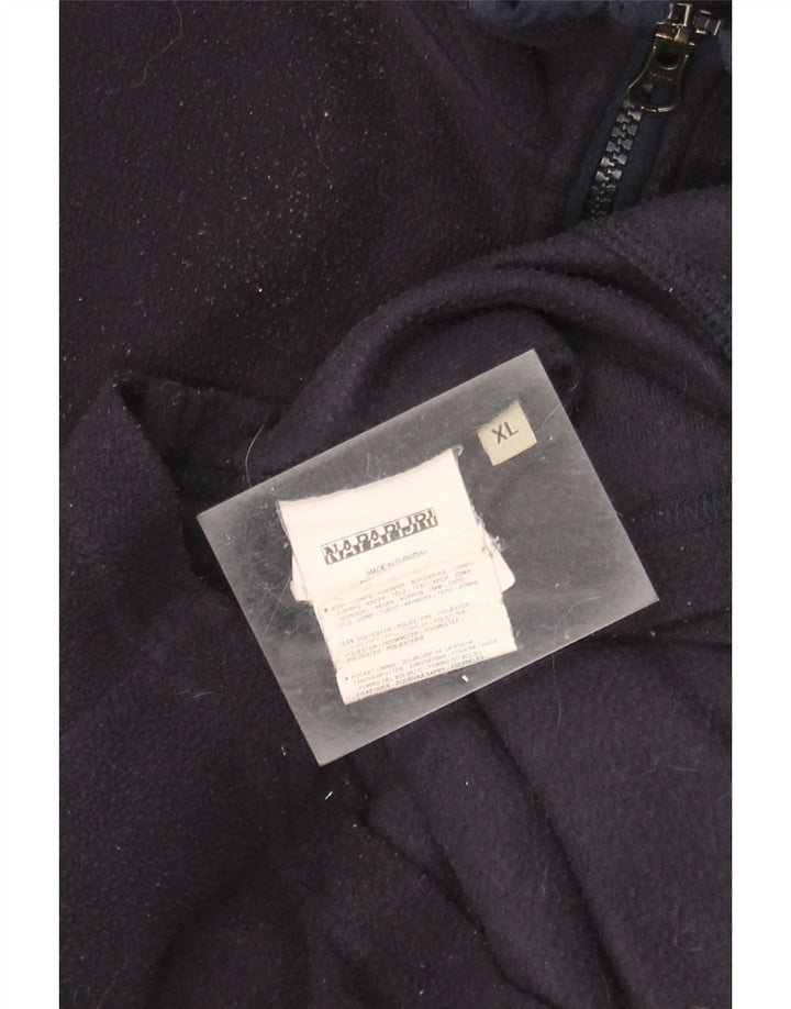 Giacca in pile da uomo Napapijri UK 42 XL poliestere blu navy