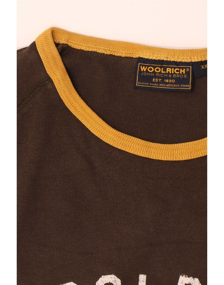 Woolrich Uomo Graphic Top Manica Lunga 2XL Cotone Marrone